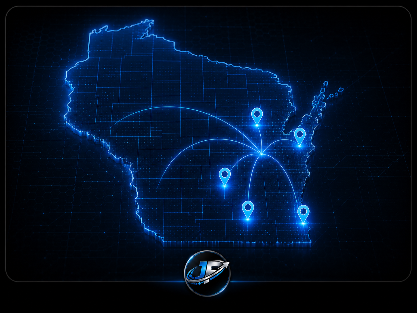 JF Technologies Wisconsin service area map